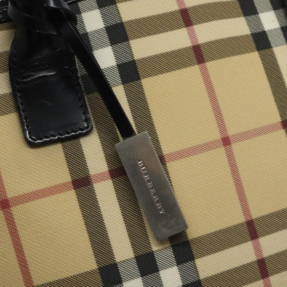 BURBERRY Nova Check Hand Bag PVC Beige Auth 120463
