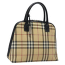 BURBERRY Nova Check Hand Bag PVC Beige Auth 120463-1