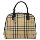 BURBERRY Nova Check Hand Bag PVC Beige Auth 120463-13
