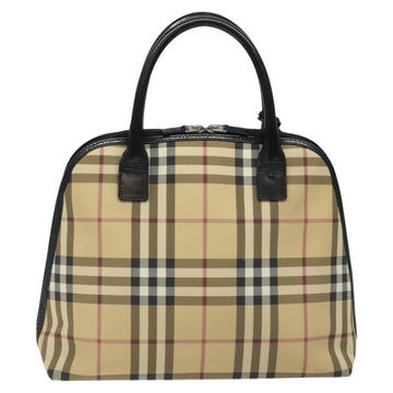 BURBERRY Nova Check Hand Bag PVC Beige Auth 120463 - 0