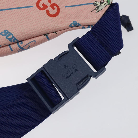 GUCCI THE Jetsons Children's Body Bag PVC Leather Pink 502095 Auth 120466