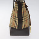 BURBERRY Nova Check Hand Bag Canvas Beige Auth 120467-3