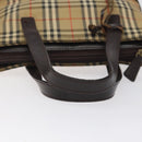 BURBERRY Nova Check Hand Bag Canvas Beige Auth 120467-7