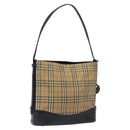 BURBERRY Nova Check Shoulder Bag Canvas Beige Auth 120468-1