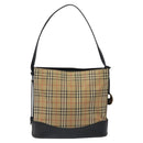 BURBERRY Nova Check Shoulder Bag Canvas Beige Auth 120468-13