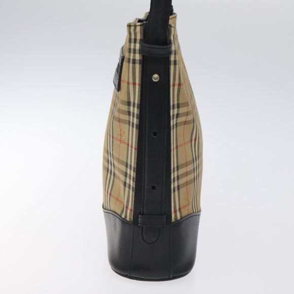 BURBERRY Nova Check Shoulder Bag Canvas Beige Auth 120468