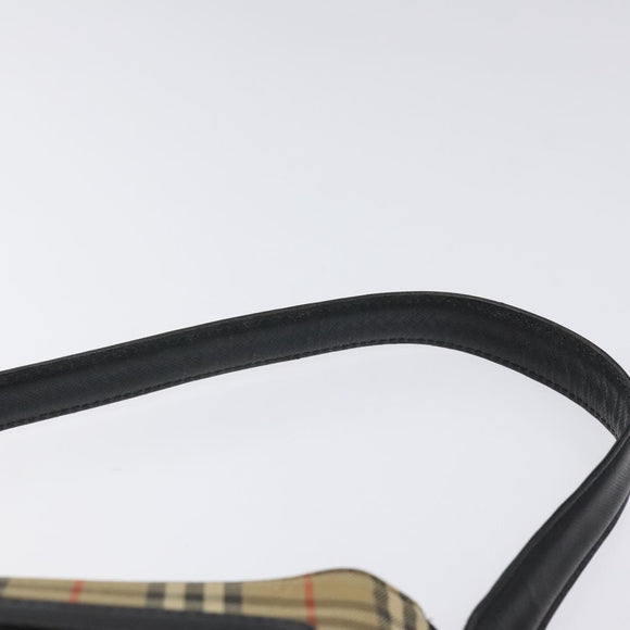 BURBERRY Nova Check Shoulder Bag Canvas Beige Auth 120468