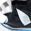 VERSACE Quilted Chain Shoulder Bag Leather Blue Gold Auth 120479-20