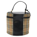 Burberrys Nova Check Hand Bag Canvas Beige Gold Auth 120481-2