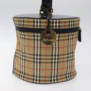 Burberrys Nova Check Hand Bag Canvas Beige Gold Auth 120481-3