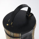 Burberrys Nova Check Hand Bag Canvas Beige Gold Auth 120481-6