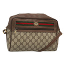 GUCCI GG Supreme Web Sherry Line Bag PVC Beige Gold 56 02 088 Auth 120487-1