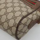 GUCCI GG Supreme Web Sherry Line Bag PVC Beige Gold 56 02 088 Auth 120487-9
