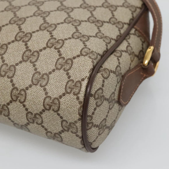 GUCCI GG Supreme Web Sherry Line Bag PVC Beige Gold 56 02 088 Auth 120487