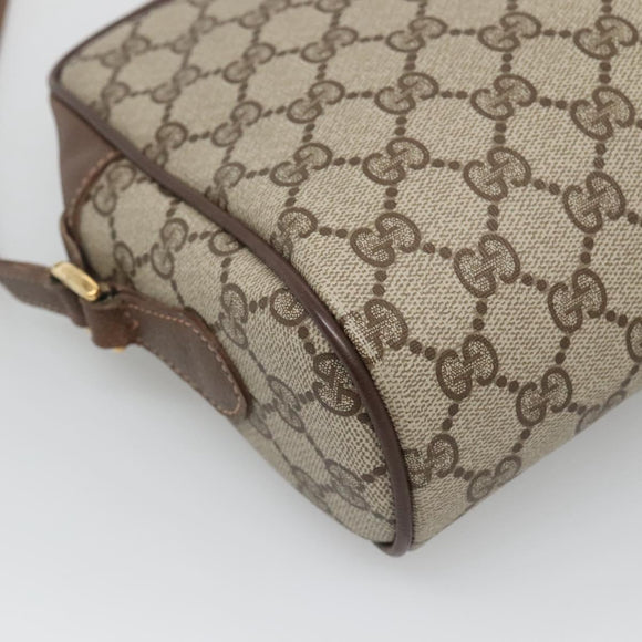 GUCCI GG Supreme Web Sherry Line Bag PVC Beige Gold 56 02 088 Auth 120487