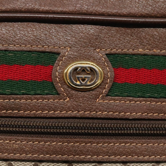 GUCCI GG Supreme Web Sherry Line Bag PVC Beige Gold 56 02 088 Auth 120487