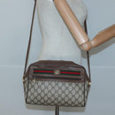 GUCCI GG Supreme Web Sherry Line Bag PVC Beige Gold 56 02 088 Auth 120487-22
