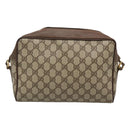 GUCCI GG Supreme Web Sherry Line Bag PVC Beige Gold 56 02 088 Auth 120487-2