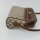 GUCCI GG Supreme Web Sherry Line Bag PVC Beige Gold 56 02 088 Auth 120487-3