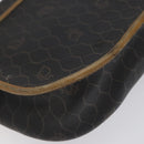 Christian Dior Honeycomb Canvas Shoulder Bag PVC Black Gold Auth 120492-9