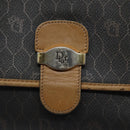 Christian Dior Honeycomb Canvas Shoulder Bag PVC Black Gold Auth 120492-10