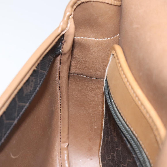 Christian Dior Honeycomb Canvas Shoulder Bag PVC Black Gold Auth 120492