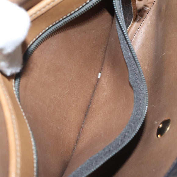 Christian Dior Honeycomb Canvas Shoulder Bag PVC Black Gold Auth 120492