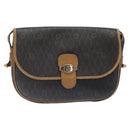 Christian Dior Honeycomb Canvas Shoulder Bag PVC Black Gold Auth 120492-13