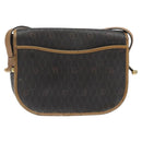 Christian Dior Honeycomb Canvas Shoulder Bag PVC Black Gold Auth 120492-2