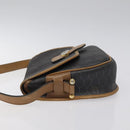 Christian Dior Honeycomb Canvas Shoulder Bag PVC Black Gold Auth 120492-4