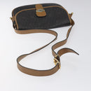 Christian Dior Honeycomb Canvas Shoulder Bag PVC Black Gold Auth 120492-7