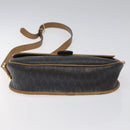 Christian Dior Honeycomb Canvas Shoulder Bag PVC Black Gold Auth 120492-5