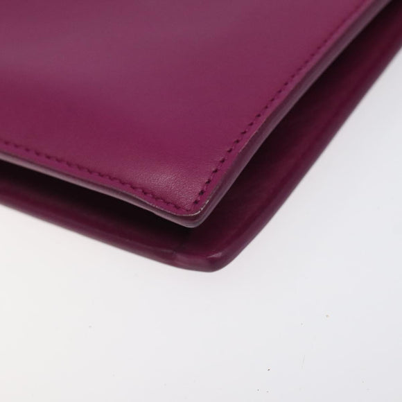 CELINE Shoulder Bag Leather Purple Auth 120524