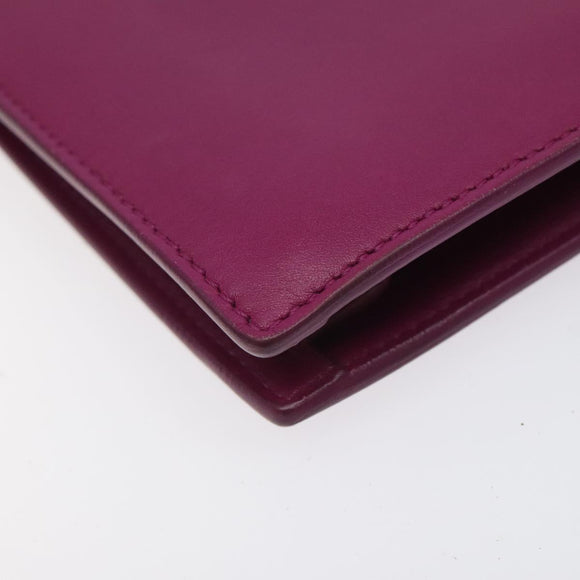 CELINE Shoulder Bag Leather Purple Auth 120524