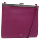 CELINE Shoulder Bag Leather Purple Auth 120524-1