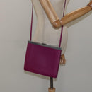 CELINE Shoulder Bag Leather Purple Auth 120524-20