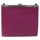 CELINE Shoulder Bag Leather Purple Auth 120524-13