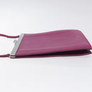 CELINE Shoulder Bag Leather Purple Auth 120524-4