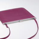 CELINE Shoulder Bag Leather Purple Auth 120524-6