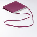 CELINE Shoulder Bag Leather Purple Auth 120524-7