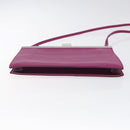 CELINE Shoulder Bag Leather Purple Auth 120524-5