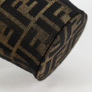 FENDI Zucca Canvas Shoulder Bag Black Brown Auth 120527AM-9