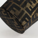 FENDI Zucca Canvas Shoulder Bag Black Brown Auth 120527AM-14