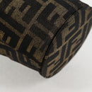 FENDI Zucca Canvas Shoulder Bag Black Brown Auth 120527AM-15