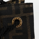 FENDI Zucca Canvas Shoulder Bag Black Brown Auth 120527AM-18