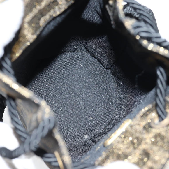 FENDI Zucca Canvas Shoulder Bag Black Brown Auth 120527AM