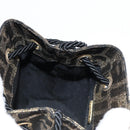 FENDI Zucca Canvas Shoulder Bag Black Brown Auth 120527AM-20