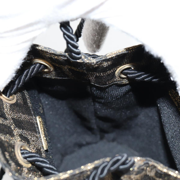 FENDI Zucca Canvas Shoulder Bag Black Brown Auth 120527AM