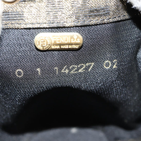 FENDI Zucca Canvas Shoulder Bag Black Brown Auth 120527AM