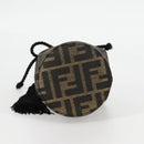 FENDI Zucca Canvas Shoulder Bag Black Brown Auth 120527AM-5